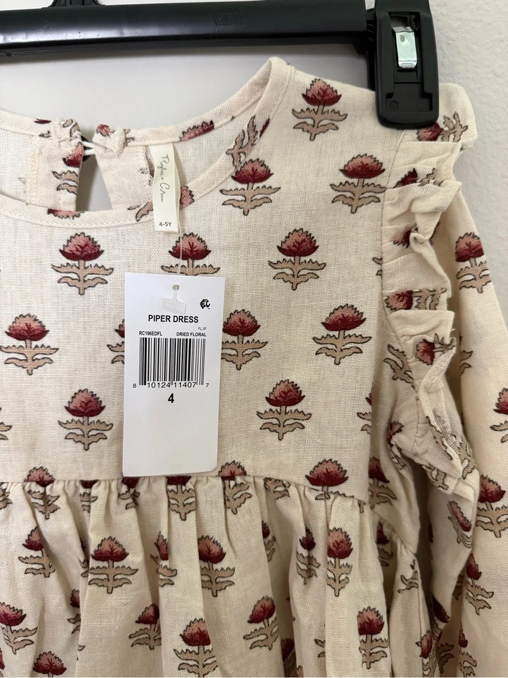 Rylee + Cru Cream Dress with Rust Floral Print